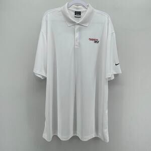 Nike‎ Golf Polo Mens XXL White Embroidered Harness Max Logo Short Sleeve NWT